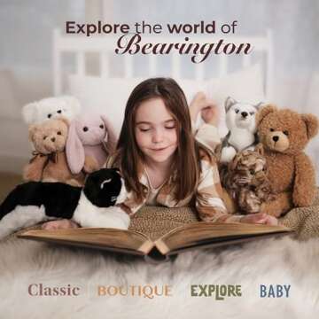 Bearington Collection Lil’ Domino Plush Cat Stuffed Animal, 8 Inch