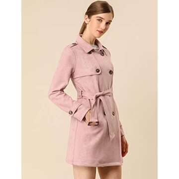 Allegra K Faux Suede Duster Coat for Stylish Women