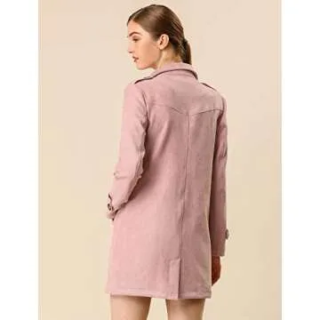 Allegra K Faux Suede Duster Coat for Stylish Women