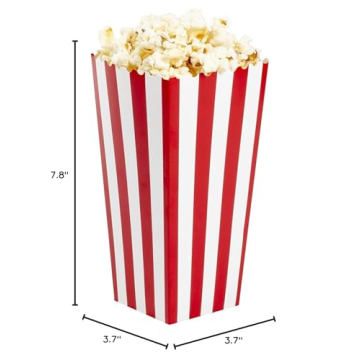 BLUE PANDA 100-Pack Large Popcorn Boxes for Parties