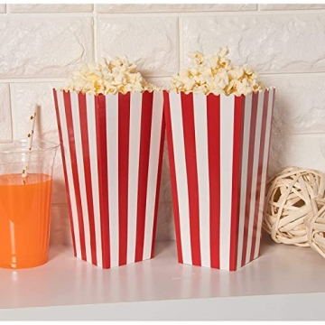 BLUE PANDA 100-Pack Large Popcorn Boxes for Parties