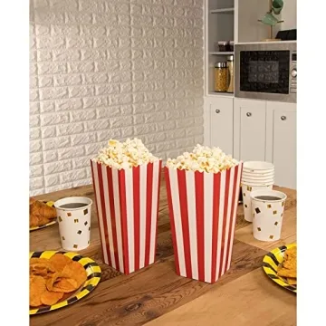 BLUE PANDA 100-Pack Large Popcorn Boxes for Parties