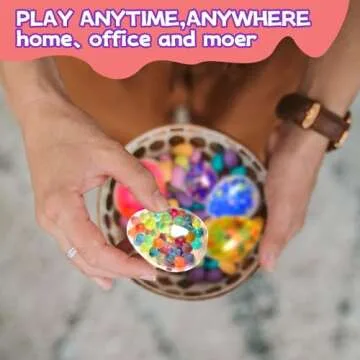 Easter Eggs Stress Balls - 18 Pack Fidget Toys for Adults, Stress Balls with Colorful Fillers, Easter Basket Stuffers Party Favors Fidget Stress Toys for Autism & ADD/ADHD(14 Year+)