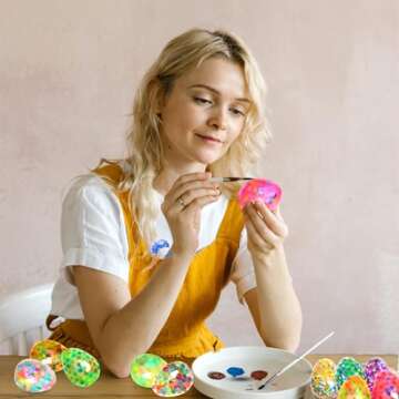 Easter Eggs Stress Balls - 18 Pack Fidget Toys for Adults, Stress Balls with Colorful Fillers, Easter Basket Stuffers Party Favors Fidget Stress Toys for Autism & ADD/ADHD(14 Year+)