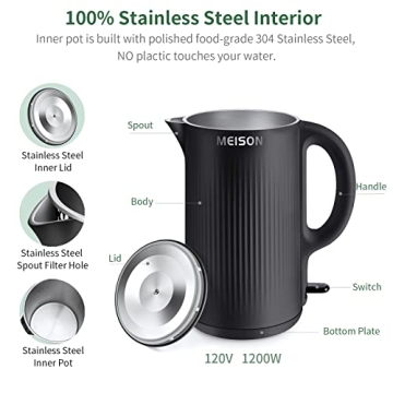 Stylish Electric Kettle with Stainless Steel Design