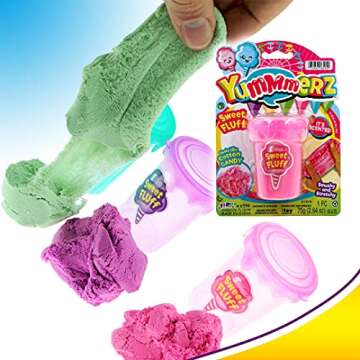 JA-RU Sweet Scented Cotton Candy Slime (1 Slime Toy) Cotton Putty Toys for Kids, Girls & Boys. Squishy Stretchy Cloud Sand Foam. Stress Relief Putty Fidget Toys. Cute Party Favor Pack. 6594-1A
