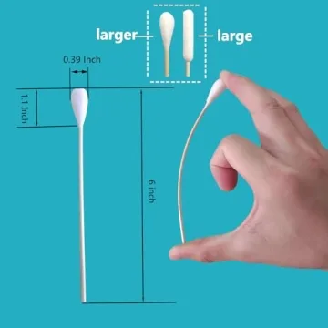 6 Inch Cotton Swabs for Dogs,100 Pack of Eco-Friendly Ear Cleaners