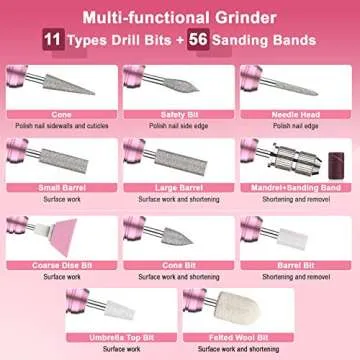 AIRSEE Professional Electric Nail Efile Machine 20000RPM Efile Nail Drill Manicure Tools for Acrylic...