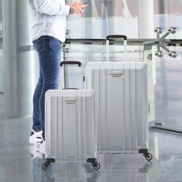 Samsonite Hardside Spinner Wheel Luggage, Silver, 2-Piece Set