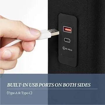 Yaheetech Queen Bed Frame Velvet Upholstered Platform Bed with 2 USB Charging Stations/Ports for Type A&Type C, Seamlessly Connected Headboard/Noise-Free/Wood Slats Support, Black Queen Bed