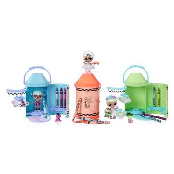 LOL Surprise Loves CRAYOLA Color Me Studio with Collectible Doll, Over 30+ Surprises, Paper Dresses & Accessories, Art Studio Packaging, Limited Edition Small Doll, Great Toy Gift for Kids Ages 3+