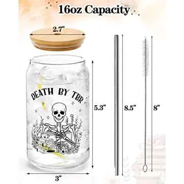 Tuitessine Bookish Gifts for Book Lover Readers Canvas Tote Bag Glass Cup Set Women Teacher Appreciation Gifts Family Birthday Presents