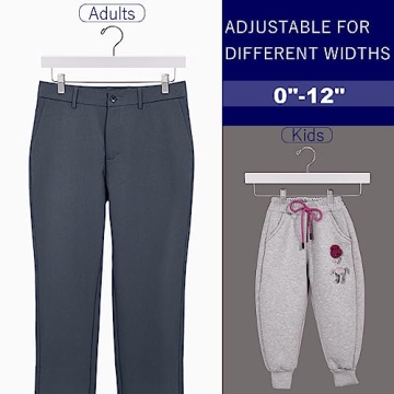 Amber Home Premium Wooden Pants Hangers - 24 Pack