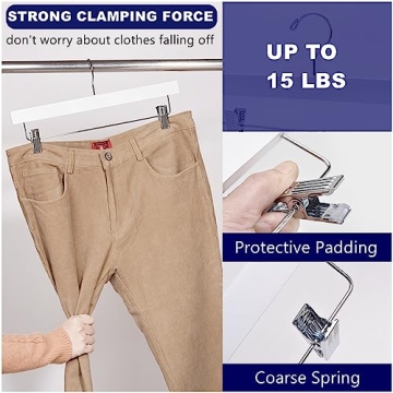 Amber Home Premium Wooden Pants Hangers - 24 Pack