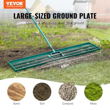 Lawn Leveling Rake, 48"x10" Level Lawn Tool, Heavy-Duty Lawn Leveler with 78" Steel Extended Handle, Yard Leveling Rake Suit for Garden, Golf Lawn, Farm