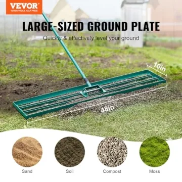 Lawn Leveling Rake, 48"x10" Level Lawn Tool, Heavy-Duty Lawn Leveler with 78" Steel Extended Handle, Yard Leveling Rake Suit for Garden, Golf Lawn, Farm