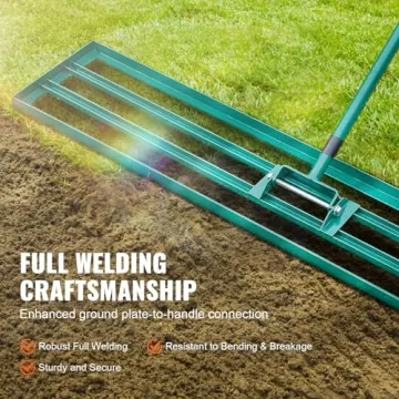 Lawn Leveling Rake, 48"x10" Level Lawn Tool, Heavy-Duty Lawn Leveler with 78" Steel Extended Handle, Yard Leveling Rake Suit for Garden, Golf Lawn, Farm