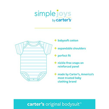 Simple Joys By Carter's Unisex Baby 8-pack Short-sleeve Bodysuit, White, Newborn US