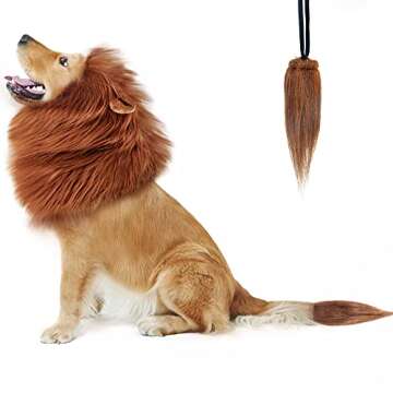 CPPSLEE Lion Mane for Dog Costumes, Dog Lion Mane, Realistic Lion Wig for Medium to Large Sized Dogs...