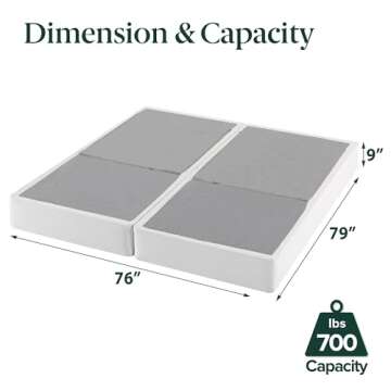 ZINUS No Assembly Metal Box Spring 9 Inch White