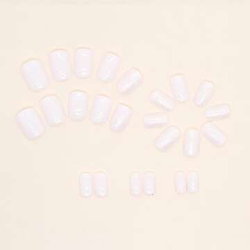 ZTZTST 24 Pcs Press on Nails Short Square Fake Glitter Stick with Design Full Cover Glue Pink Acrylic Glossy Artificial False for Women and Girls Daily Manicure Decoration