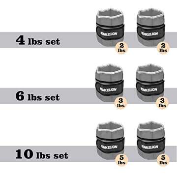 Henkelion 10 Lbs Adjustable Ankle Weights Set for Fitness Training