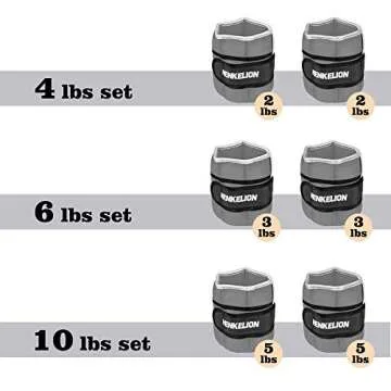 Henkelion 10 Lbs Adjustable Ankle Weights Set for Fitness Training