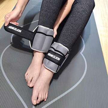 Henkelion Adjustable Ankle Weights 10 Lbs for Women Men Kids