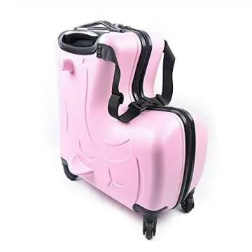 TFCFL Suitcase Kid Luggage Travel Fashionable Appearance Rideable Funny Suitcase Add Fun to The Jour...