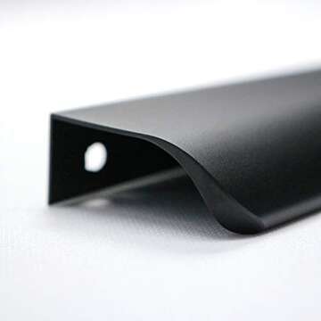 goldenwarm 2 Pack Black Cabinet Handles 5 Inch Finger Pulls for Cabinets Black Edge Pulls for Dresser Drawers Modern Kitchen Hardware, Aluminum Alloy