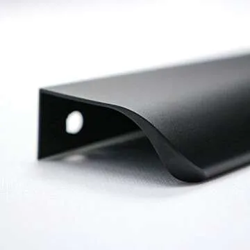 goldenwarm 2 Pack Black Cabinet Handles 5 Inch Finger Pulls for Cabinets Black Edge Pulls for Dresser Drawers Modern Kitchen Hardware, Aluminum Alloy