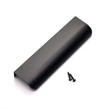 goldenwarm 2 Pack Black Cabinet Handles 5 Inch Finger Pulls for Cabinets Black Edge Pulls for Dresser Drawers Modern Kitchen Hardware, Aluminum Alloy