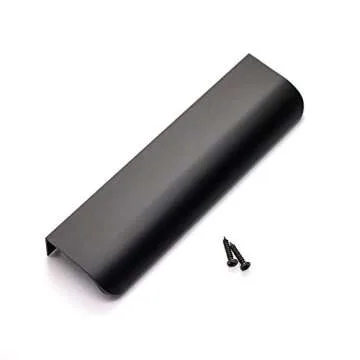 goldenwarm 2 Pack Black Cabinet Handles 5 Inch Finger Pulls for Cabinets Black Edge Pulls for Dresser Drawers Modern Kitchen Hardware, Aluminum Alloy