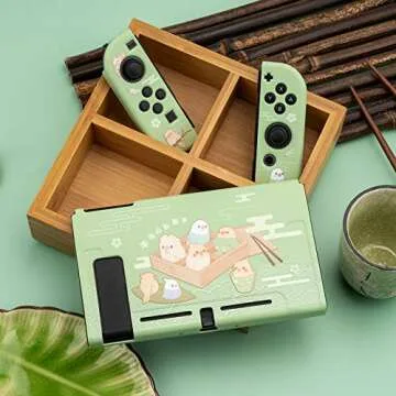 GeekShare Protective Case Compatible with Switch, Soft TPU Slim Case Cover Compatible with Switch Console and Joy Con (Little Parrots)
