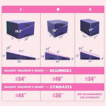 Kangaroo Hoppers Incline Gymnastics Mat, 56"x28"x15" Folding Wedge for Kids Tumbling, Skill Training...