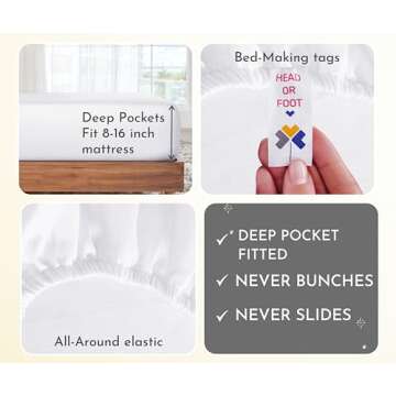 California Design Den 2-Pack Sheet Sets King Size - 400 Thread Count 100% Cotton Sateen - Extra Soft, Breathable & Cooling Sheets, Wrinkle Resistant, 2 Sets of Deep Pocket Bed Sheets - Bright White