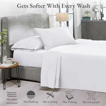 California Design Den 2-Pack Sheet Sets King Size - 400 Thread Count 100% Cotton Sateen - Extra Soft, Breathable & Cooling Sheets, Wrinkle Resistant, 2 Sets of Deep Pocket Bed Sheets - Bright White