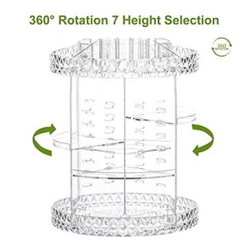 Elegant 360 Degree Rotating Makeup Organizer for Beauty Essentials