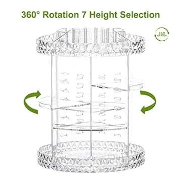 Elegant 360 Degree Rotating Makeup Organizer for Beauty Essentials