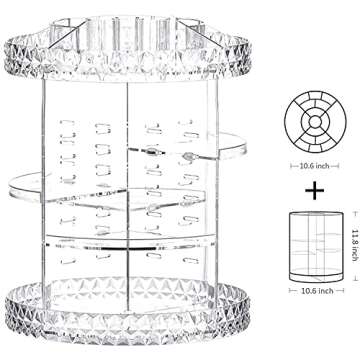 Elegant 360 Degree Rotating Makeup Organizer for Beauty Essentials