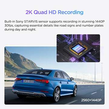 VIOFO WM1 Dash Cam - 2K 1440P Smart Car Camera with GPS, Wi-Fi, and Voice Alerts