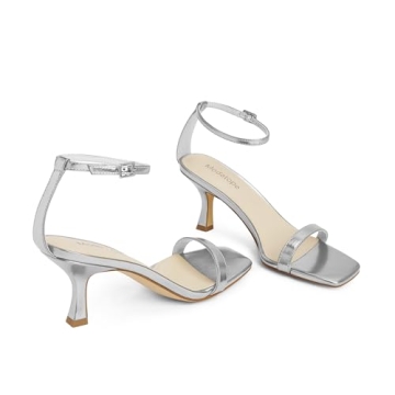 Stylish Modatope Women's Silver Kitten Heel Sandals