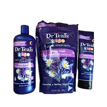 Dr Teal's KIDS Sleep Bath, Sleep Soak, and Sleep Lotion with Melatonin and Essential Oils Bundle