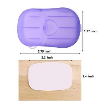 Disposable soap Piece Portable Travel soap Box Travel Hand Washing Piece Cleaning 20 Pieces soap Paper Mini Box（Five colors, a total of 10 boxes, a total of 200 pieces）
