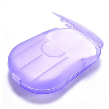 Disposable soap Piece Portable Travel soap Box Travel Hand Washing Piece Cleaning 20 Pieces soap Paper Mini Box（Five colors, a total of 10 boxes, a total of 200 pieces）
