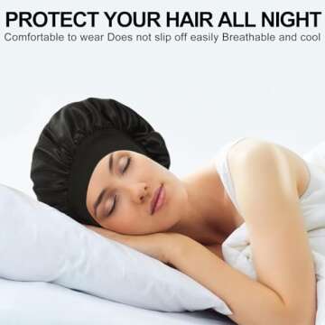 RANPHYKX 2Pcs Silk Bonnet Satin Bonnet for Sleeping Soft Elastic Band Hair Bonnets for Women Silk Hair Wrap for Curly Hair