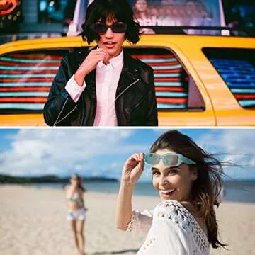 URATOT 10 Pack Retro Rectangle Sunglasses for Women