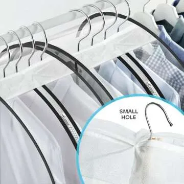 Lazebox Garment Bags for Travel and Closet Storage with Zipper, 40 inches Clear Suit Bag for Suits, Coats, Jackets, Shirts