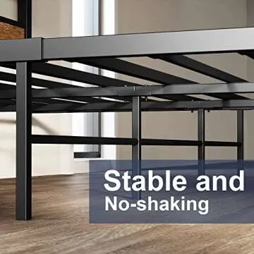 LIKIMIO King Bed Frame and Headboard, Easy Assembly, Noise-Free, No Box Spring Needed, Heavy Strong Metal Support Frames, Vintage Brown