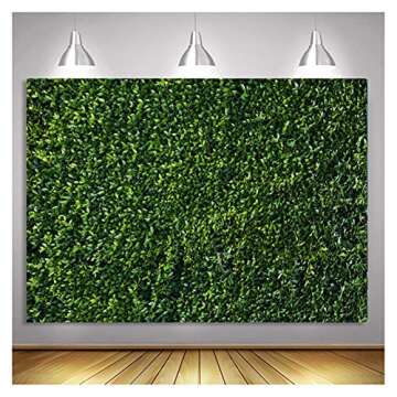 XLL Nature Spring 3D Green Leaves Photography Backdrops Newborn Baby Shower Photo Background Wall Ar...